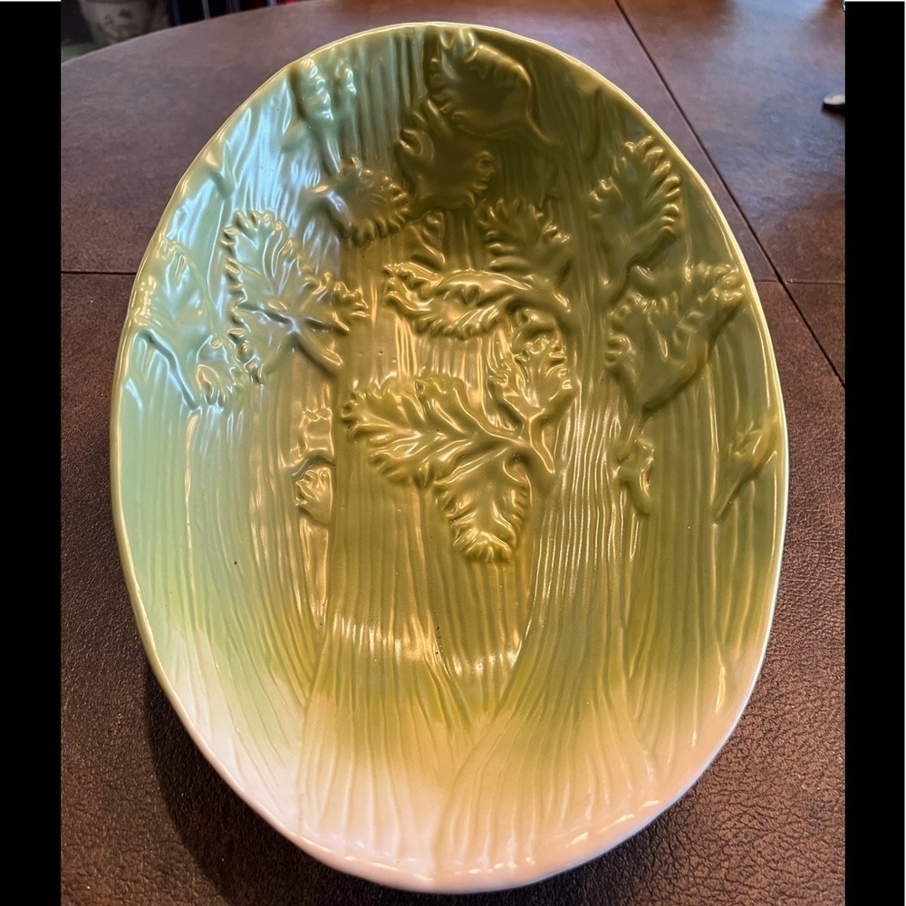 Distinctive Oval Shaped Bowl that has Raised Celery Stalk Design